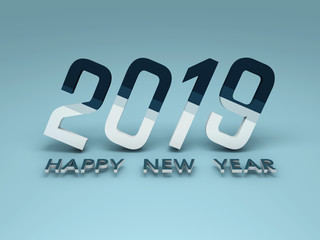New Year 2019 Creative Design Concept - 3D Rendered Image