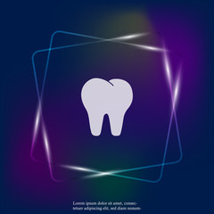 Vector tooth neon light icon. Dentistry illustration. Layers grouped for easy editing illustration. For your design.
