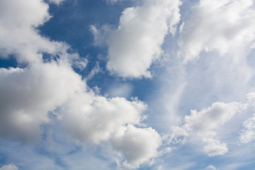 Blue sky with white clouds background