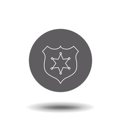 Police badge line icon. This simple element illustration can be used for web and mobile.