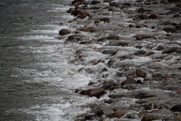 Rocks In The Maligne River, Jasper National Park, Alberta
