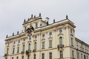 Fototapeta na wymiar Archbishop's Palace on the Castle Square near the main entrance in The Prague Castle. Prague, Czech Republic.