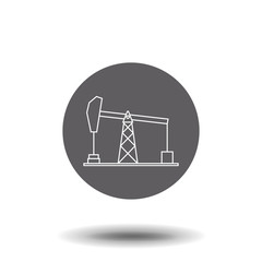 Oil pump jack line icon, outline vector sign, linear style pictogram isolated on white. Symbol, logo illustration.
