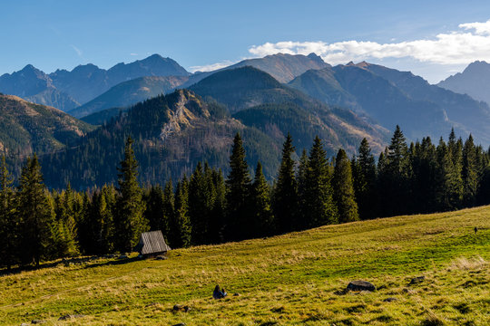 Panorama Tatr Wysokich z Rusinowej polany