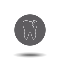 Sick tooth line icon, stomatology and dental, caries sign vector graphics, a linear pattern on a white background, eps 10.