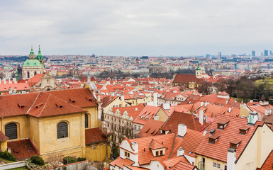 Obraz premium Prague cityscape seen from high point, Czech Republic..