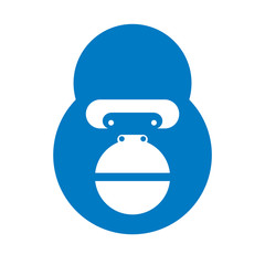 Naklejka premium Affe - Gorilla - Icon, Piktogramm, grafisches Element - blau