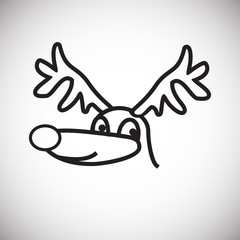 Christmas deer on white background icon