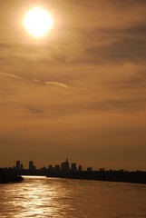 Fototapeta premium Warszawa i Wisła z mostu