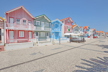 Colorful houses in Aveiro, Portugal - obrazy, fototapety, plakaty