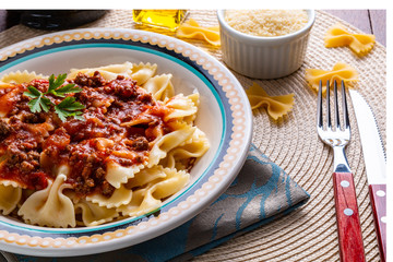 Delicious gravy pasta with bolognese sauce.
