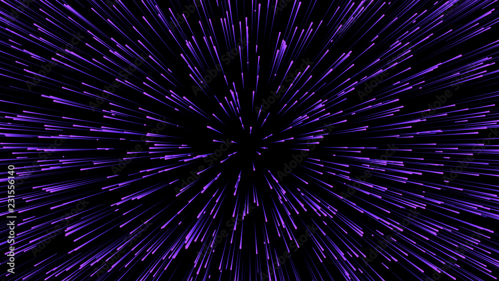 Poster Abstract circular speed background. Starburst dynamic lines pattern. Abstract data flow background. 3D rendering.