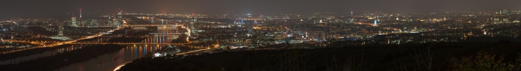 Fototapeta na wymiar Wien Panorama am Abend