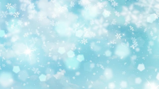 Abstract blurry snowflake Christmas and New Year background.