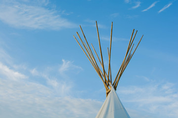 Indigenous Tee Pee on the Prairie at Sunset