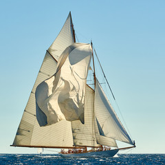 Obraz premium Sailing yacht race. Yachting. Sailing. Regatta. Classic sail yachts 