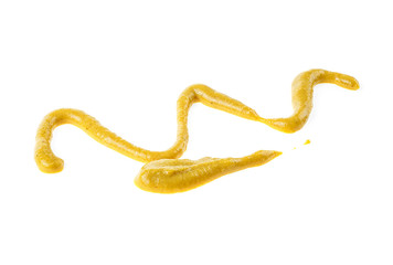 Mustard sauce on a white background
