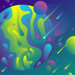 Space and planets abstract gradient background.