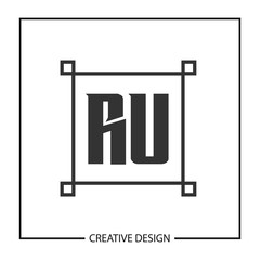 Initial Letter RU Logo Template Design Vector Illustration