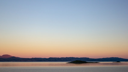 Fototapeta na wymiar Island sunset Arctic