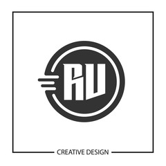 Initial Letter RV Logo Template Design Vector Illustration