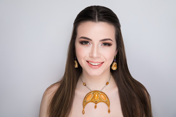 woman perfect brunette hair