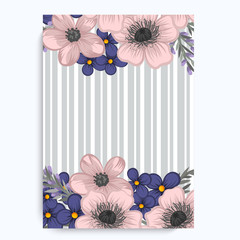 Obraz premium Floral frame with colorful flower.