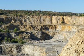 Rock quarry in the nature. Brno, Czech Republic