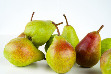Pears isolated on white background. Copy space for text