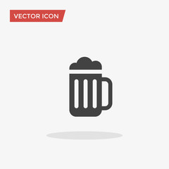 Beer Icon in trendy flat style isolated on grey background. Beer glass symbol for your web site design, logo, app, UI. Vector illustration, EPS10.