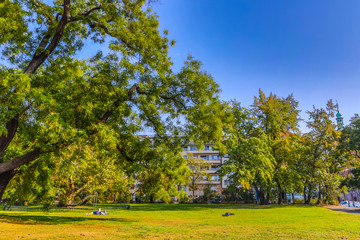 Prague autumn parks.