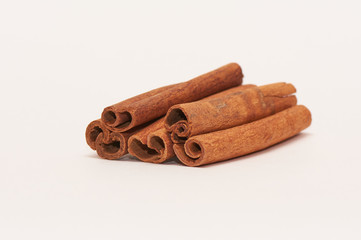 Cinnamon sticks isolated on white background