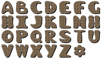 scrapbook alphabet on white background