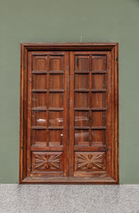 Stately wooden window perfectly maintained