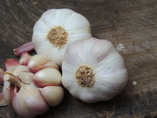 cabeças de alho e dentes soltos 