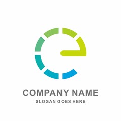 Monogram Letter E Infinity Circle Digital Link Connection Technology Computer Business Company Stock Vector Logo Design Template