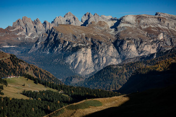 panorama of the mountains in the dolomites