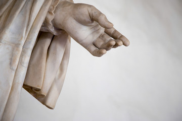 Marble hand of a statue
