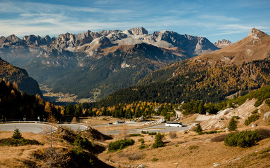 panorama of the mountains in the dolomites