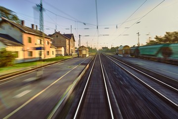 Fototapeta na wymiar Railway tracks blur