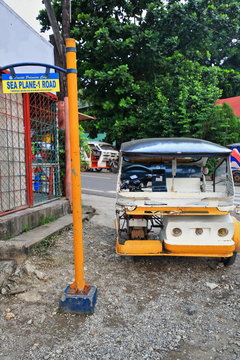Colorist tricycle stationed at Seaplane 1 road. Puerto Princesa-Palawan-Philippines-0748