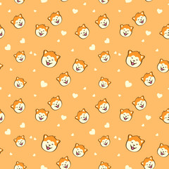 Fototapeta premium Seamless Pattern with Akita dog
