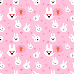 Seamless pattern with rabbits
