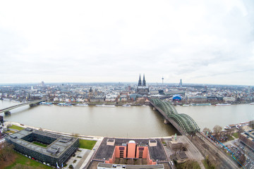 Obraz premium Cologne Cathedral at sunset, skyline of Cologne, Germany