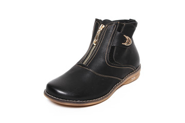 Women's demi-season shoes leather isolated on white background