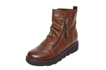 Women's demi-season shoes leather isolated on white background