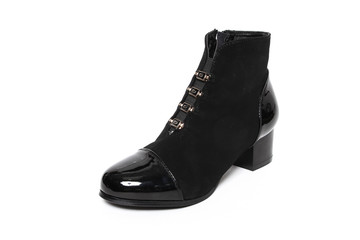 Women's demi-season shoes leather isolated on white background