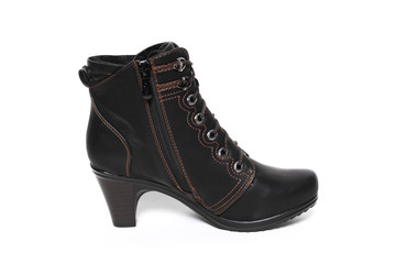 Women's demi-season shoes leather isolated on white background