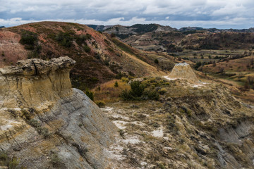Landscapes of Theodore Roosevelt National Park in Autumn 
