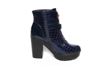 Women's demi-season shoes leather isolated on white background